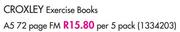 Croxley Exercise Books A5 72 Page-Per 5 Pack