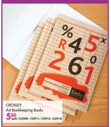 Croxley A4 Bookkeeping Books-Each
