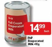PnP Evaporated Milk-410gm Each