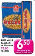 First Value Spaghetti or Macaroni-500gm Each
