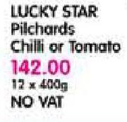 Lucky Star Pilchards Chilli Or Tomato-12x400Gm Each