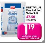 First Value Fine Lodated Table Salt-500g