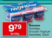 Danone Nutriday Smooth Yoghurt-6 x 100gm
