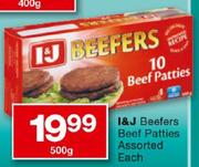 I & J Beefers Beef Patties-500gm