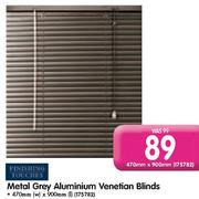 Finishing Touches Metal Grey Aluminium Venetian Blinds(470x900mm)