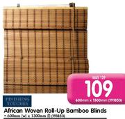 Finishing Touches African Woven Roll-Up Bamboo Blinds(600x1300mm)