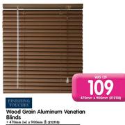 Finishing Touches Wood Grain Aluminium Venetian Blinds(470x900mm)