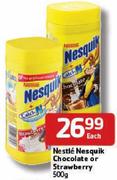 Nestle Nesquik Chocolate Or Strawberry-500gm Each