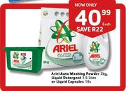 Ariel Auto Washing Powder 2kg/Liquid Detergent 1.5L/Liquid Capsules 14's Each