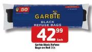 Garbie Black Refuse Bags On Rolls - 50's Each
