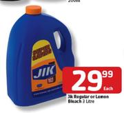 Jik Regular / Lemon Bleach - 3L Each