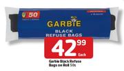 Garbie Black Refuse Bags On Roll- 50's Each