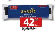  Garbie Black Refuse Bags On Roll-50's Each