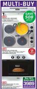 Defy Stainless Steel 600mm Cookerhood + 592mm Slimline Hob + 600SE Eye Level 596mm Undercounter Oven