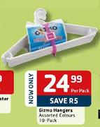 Gizmo Hangers Assorted Colours-10's Pack