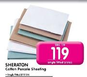 Sheraton Cotton Percale Sheeting Single Fitted-Each