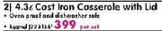 Panache 4.3L Cast Iron Casserole With Lid-Per Set