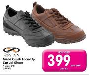 Mens Crash Lace-Up Casual Shoes-Per Pair