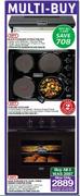 Defy Black Standard Extractor Fan-600mm+Defy Slimline Solid Hob-592mm+Defy 600E Slimline Eye Level O