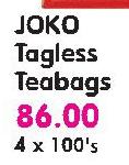Joko Tagless Teabags- 4 x 100's 