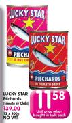 Lucky Star Pilchards (Tomato Or Chilli)-400g Each