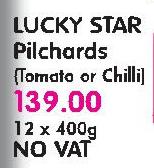 Lucky Star Pilchards (Tomato Or Chilli)-12 x 400g