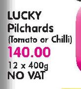 Lucky Pilchards(Tomato Or Chilli)-12x400Gm