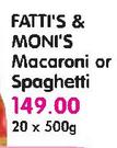 Fatti's & Moni's Macaroni Or Spaghetti-20x500G