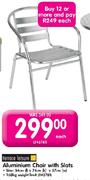 Terrace Leisure Aluminium Chair With Slots(54x74x57Cm)-Each