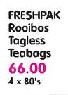 Freshpak Rooibos Tagless Teabags-4 x 80's