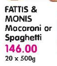 Fatti's & Moni's Macaroni or Spaghetti-20 x 500gm