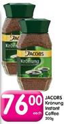 Jacobs Kronung Instant Coffee-200g Each