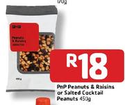 PnP Peanuts & Raisins/Salted Cocktail Peanuts- 450g