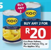 Koo Pear Halves Apricot Halves-2x410g/Pie Apples-2x385g Each
