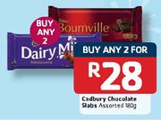 Cadbury Chocolate Slabs Assorted-2 x 180g