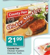 County Fair Chicken Steaklets Assorted, Each-400g