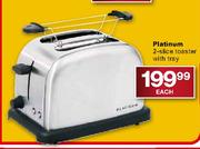 Platinum 2-Slice Toaster with Tray