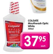 Colgate Mouthwash Optic White-500ml Each