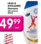 Head & Shoulders Shampoo-400ml Each