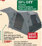 Nature Instincts Blitz 240 Quick Pitch 4-Person Polyester Tent