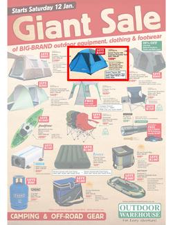Outdoor Warehouse : Giant Sale (12 Jan - 3 Feb 2013), page 1