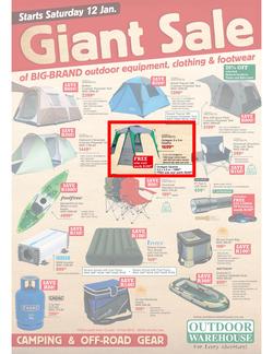 Outdoor Warehouse : Giant Sale (12 Jan - 3 Feb 2013), page 1