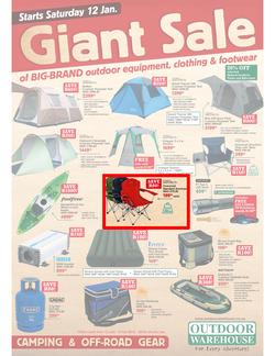 Outdoor Warehouse : Giant Sale (12 Jan - 3 Feb 2013), page 1