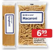 PnP No Name Spaghetti Or Macaroni - 500g Each