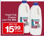 House Brand Fresh Full Cream/Low Fat Milk-2L Each