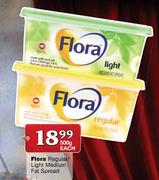 Flora Regular/Light Medium Fat Spread-500gm Each