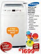 Samsung White Top Loading Washing Machine-8kg(WA80G5DIP)