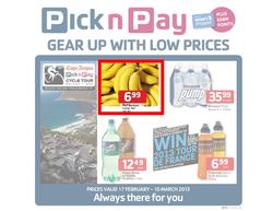 Pick n Pay : Gear up with low prices (17 Feb - 10 Mar 2013), page 1