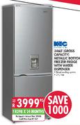 KIC Metallic Bottom Freezer Fridge With Water Dispenser-346Ltr (Gross Capacity)