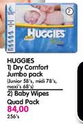 Huggies Baby Wipes Quad Pack-256's